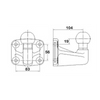Ball head 4-hole Hole pattern 83mm x 56mm