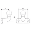 Ball head universal 2 hole