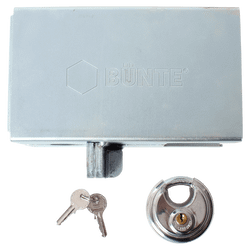 Box protection device lockable with padlock