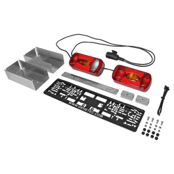 Retrofit lighting including impact protection and licence plate holder suitable for Gehetec Deep 210 game carrier