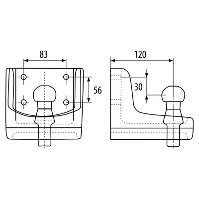 Universal ball head 4 hole