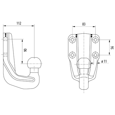 Universal ball head 4 hole