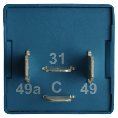 Indicator relay french plug-in arragement