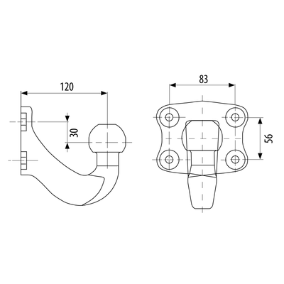 Universal ball head 4 hole