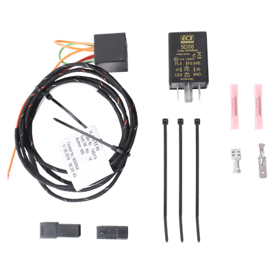 Extension set for rear fog lamp switch-off, vehicle-specific