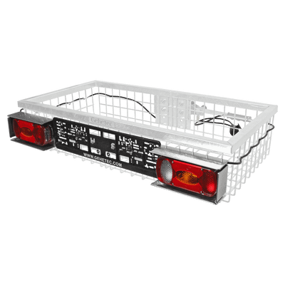 Retrofit lighting including impact protection and licence plate holder suitable for Gehetec Deep 210 game carrier