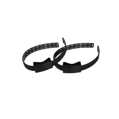 Ratchet strap for wheel rails