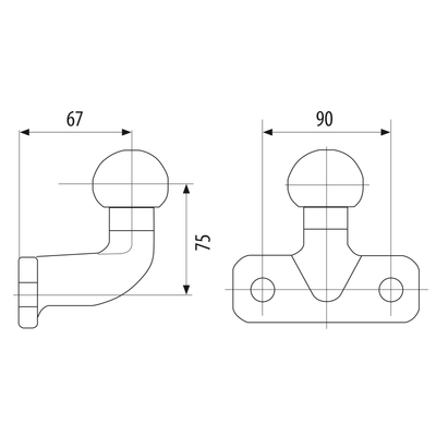 Ball head universal 2 hole