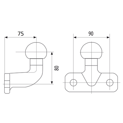 Ball head universal 2 hole