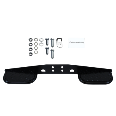 Footboard with double step for towing brackets with